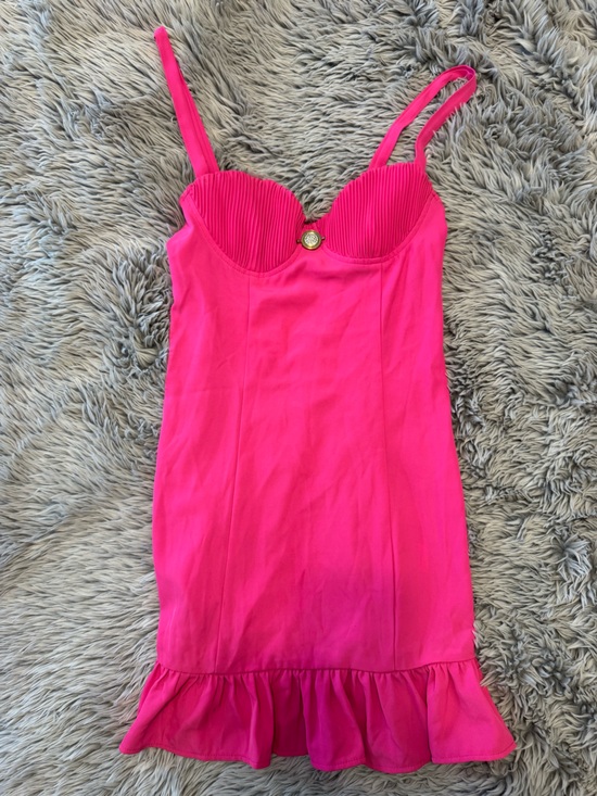 Missguided + Dresses & Skirts - Bright Hot Pink Sleeveless Dress with Pleated Neckline